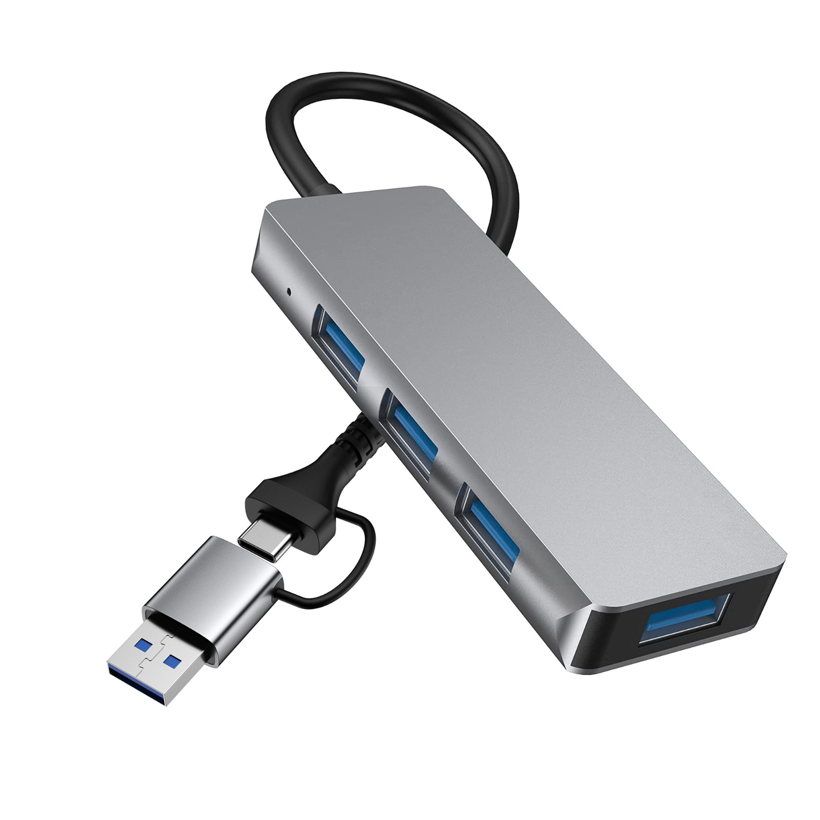  2in1 Aluminum USB 3.0 Hub 4ports