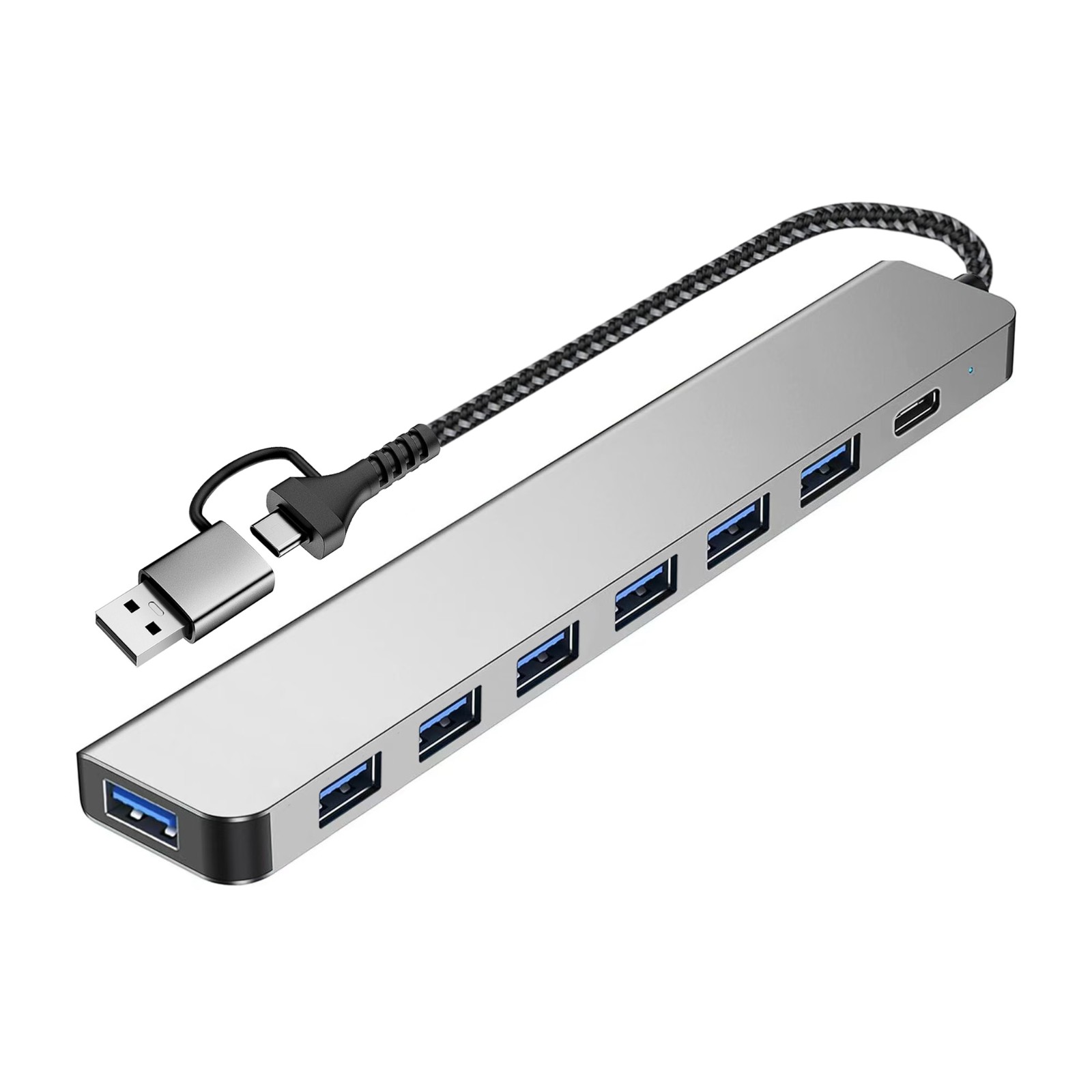 2in1 Aluminum USB 3.0 Hub 7PORTS  